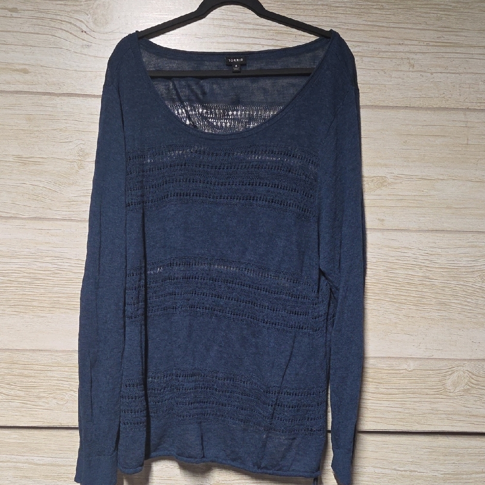 Elegant Navy Long Sleeve Top